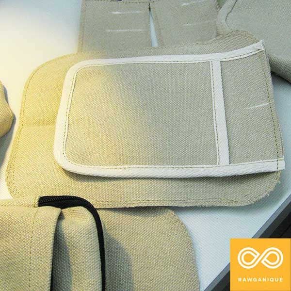 SANTA FE 100% Organic Linen Shoulder Organizer Bag (6.5”x8.5”x3”) (99.7% Biodegradable)