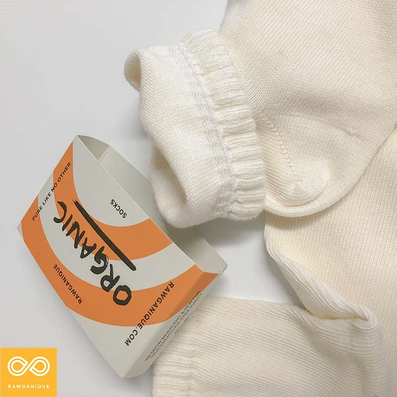 BEETHOVEN 99.95% Organic Cotton Socks (Undyed, 0.05% Bio Elastic) (99.95%-100% Biodegradable)