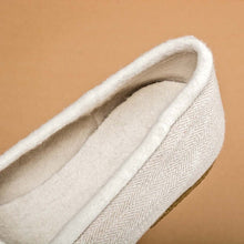 Load image into Gallery viewer, SNOW WHITE Handmade Hemp Ballet Flats (Lined with 100% Organic Cotton Fleece)