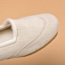 Load image into Gallery viewer, SNOW WHITE Handmade Hemp Ballet Flats (Lined with 100% Organic Cotton Fleece)