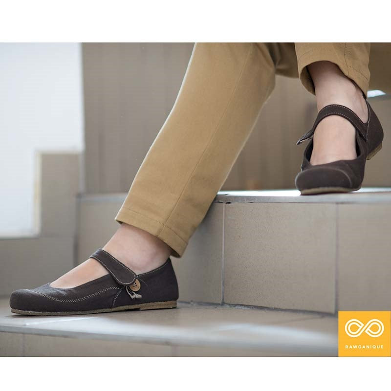 Ladies' Organic Cotton Ballet Flats With Natural Rubber Sole (STUTTGART)
