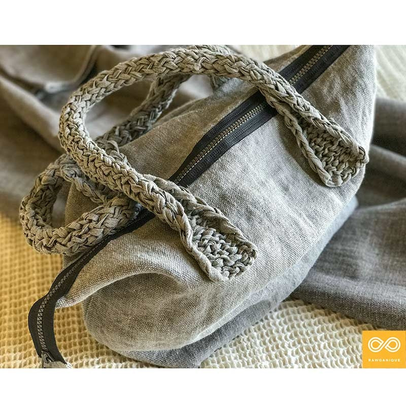 Bespoke Handmade 100% Organic French Linen Handbag (CLAREMONT) (99.6% Biodegradable)