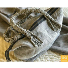 Load image into Gallery viewer, Bespoke Handmade 100% Organic French Linen Handbag (CLAREMONT) (99.6% Biodegradable)