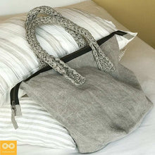 Load image into Gallery viewer, Bespoke Handmade 100% Organic French Linen Handbag (CLAREMONT) (99.6% Biodegradable)
