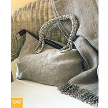 Load image into Gallery viewer, Bespoke Handmade 100% Organic French Linen Handbag (CLAREMONT) (99.6% Biodegradable)