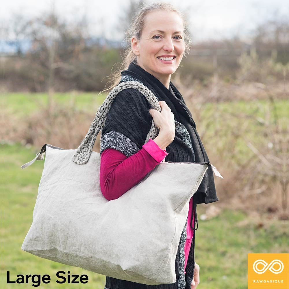 Bespoke Handmade 100% Organic French Linen Handbag (CLAREMONT) (99.6% Biodegradable)
