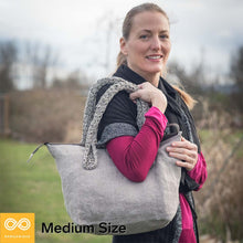 Load image into Gallery viewer, Bespoke Handmade 100% Organic French Linen Handbag (CLAREMONT) (99.6% Biodegradable)