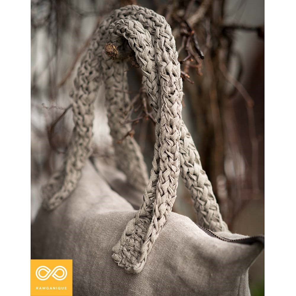 Bespoke Handmade 100% Organic French Linen Handbag (CLAREMONT) (99.6% Biodegradable)