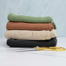 Load image into Gallery viewer, Organic Hemp Ribbed Knit Fabric By The Yard (Sweater Weight) (WOODLAND)