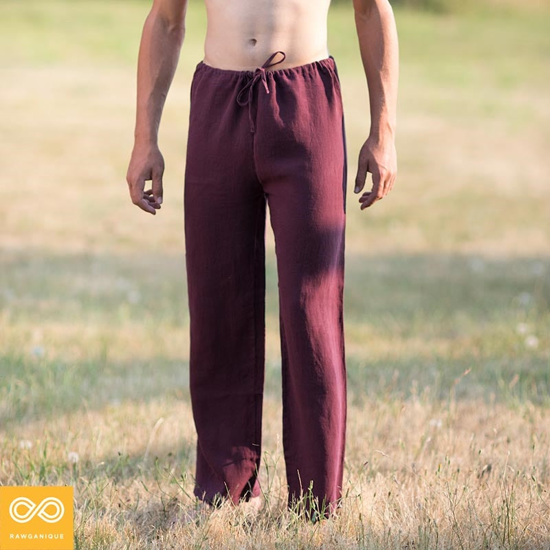 Elastic-free 100% Organic Hemp Meditation Pants (Regular Rise) (99.99% Biodegradable) (Closeout - Final Sale)
