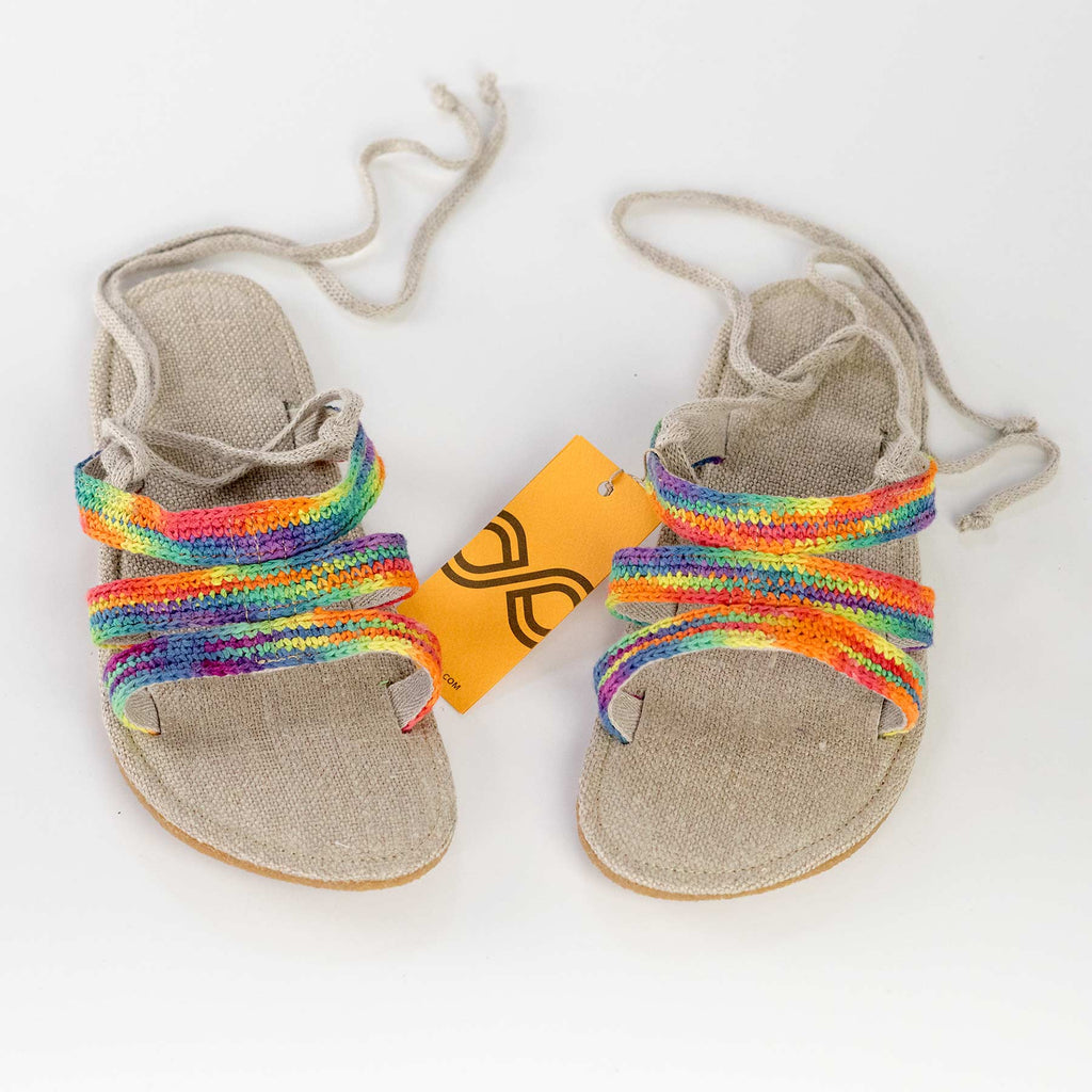 SEAWALL Organic Hemp Lace-up Sandals (Unisex) (Hand-cut Natural Rubber Sole) (Discontinued)