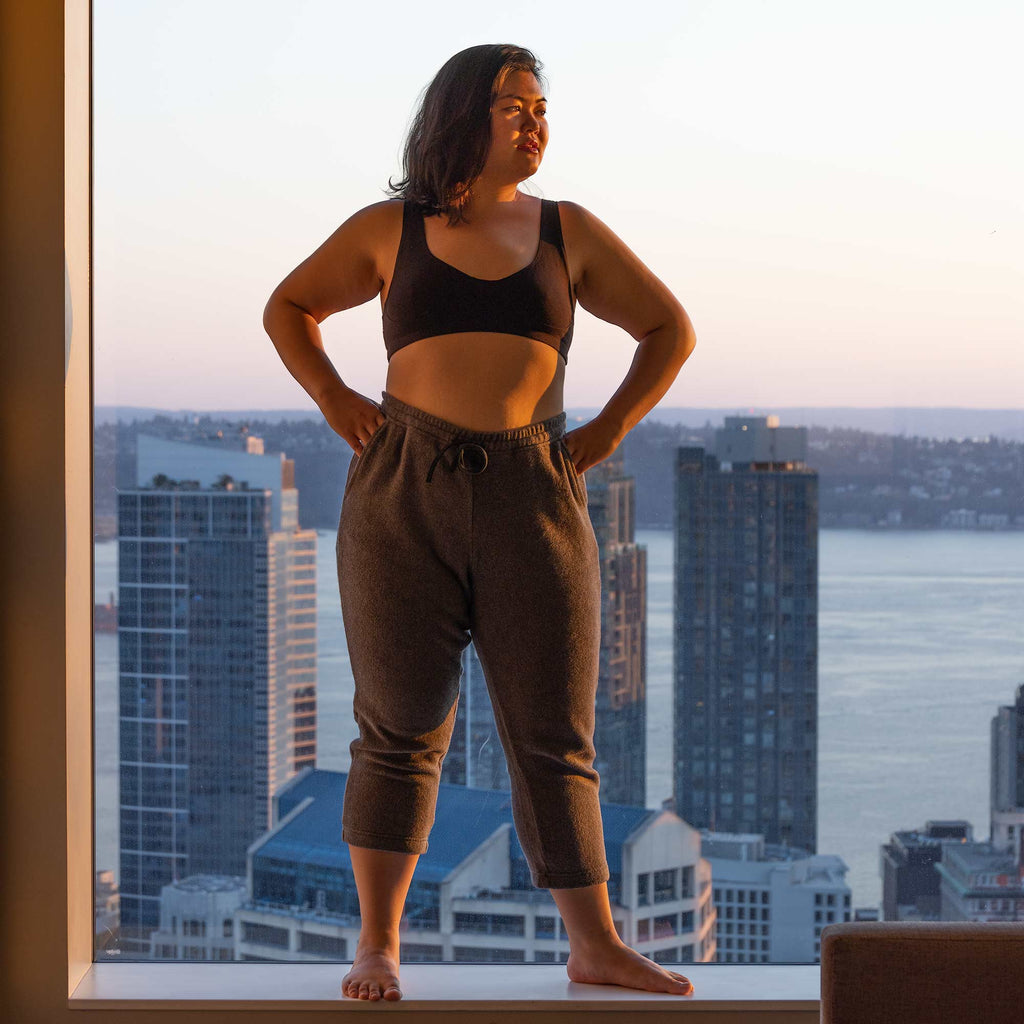 organic cotton fleece sweatpants for ladies