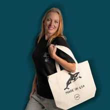 Load image into Gallery viewer, CLOVERDALE 100% Organic Cotton Shopping Bag (Made in USA, Grown in USA, Eco-Printed in USA) - Orca