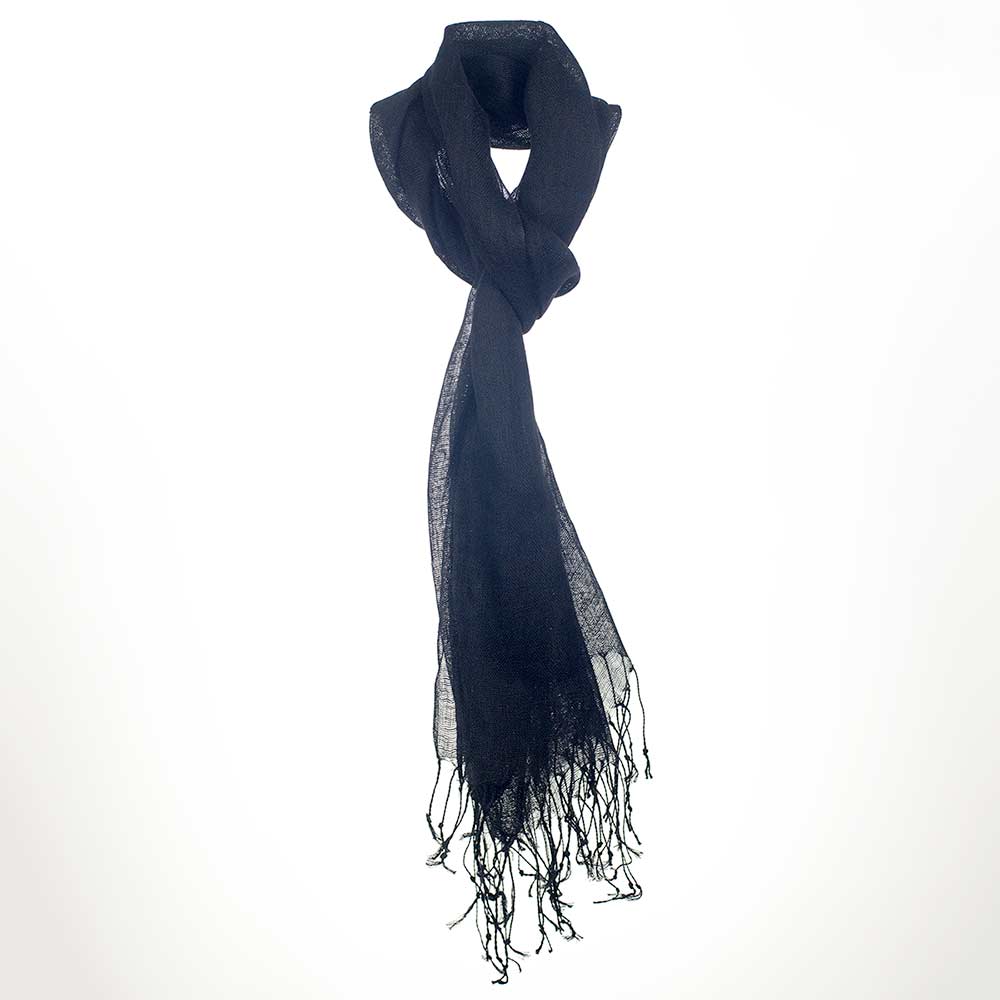 TAORMINA 100% Organic Hemp Scarf (24" x 70") (Gauzy, Lightweight)