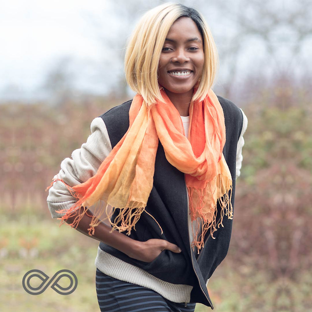 TAORMINA 100% Organic Hemp Scarf (24" x 70") (Gauzy, Lightweight)