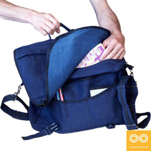 Load image into Gallery viewer, EVANSTON Deluxe Organic Hemp Messenger Courier Bag (With Handle &amp; Shoulder Strap) (Closeout) (Final Sale)