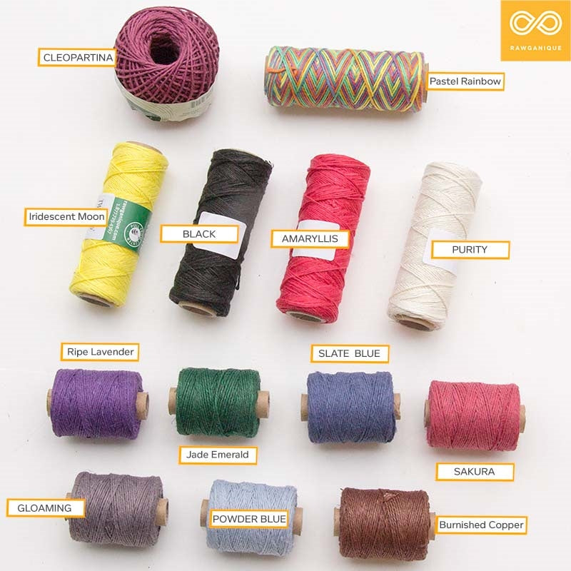 6-Strand Unwaxed 100% Organic Hemp Twine (Dyed) (Biodegradable)