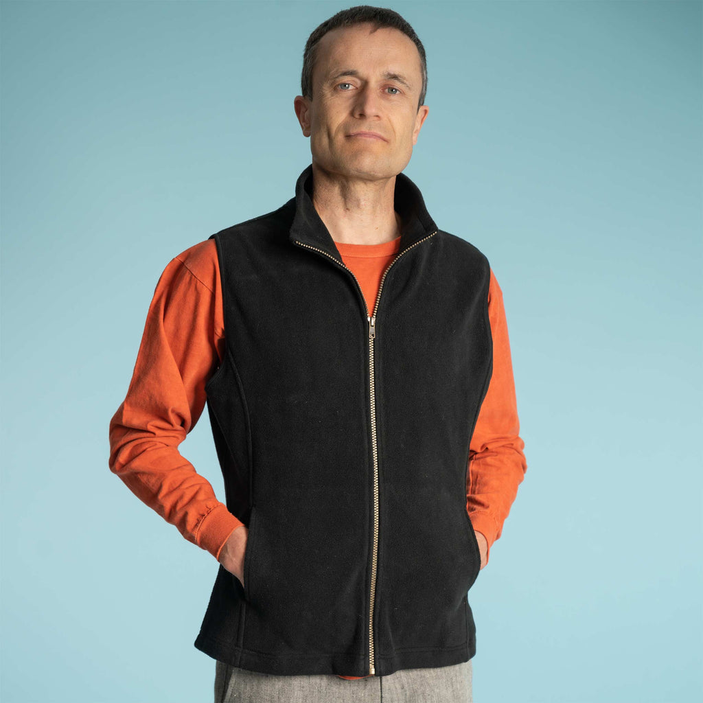 100% organic cotton fleece vest