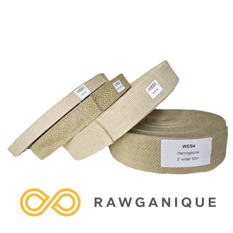 3/4" Hemp Canvas Webbing Roll (55 Yards) (~164 feet) (100% Biodegradable)