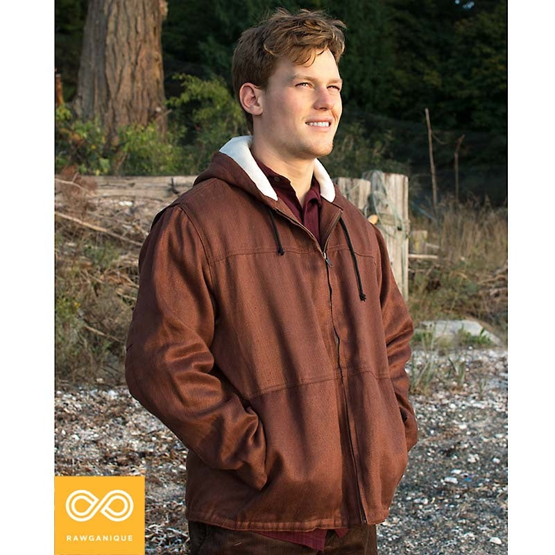 Newfoundland Hooded Organic Winter Jacket (Hemp Or Linen; 100% Organic Cotton Fleece-Lined; YKK Zippers) (99.96% Biodegradable)